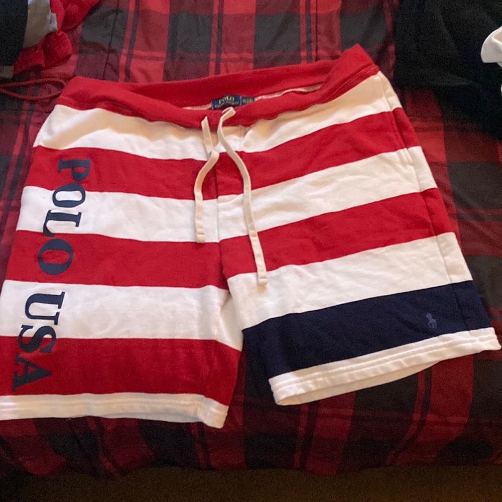 Worn once. Ralph Lauren POLO USA XXL fleece shorts